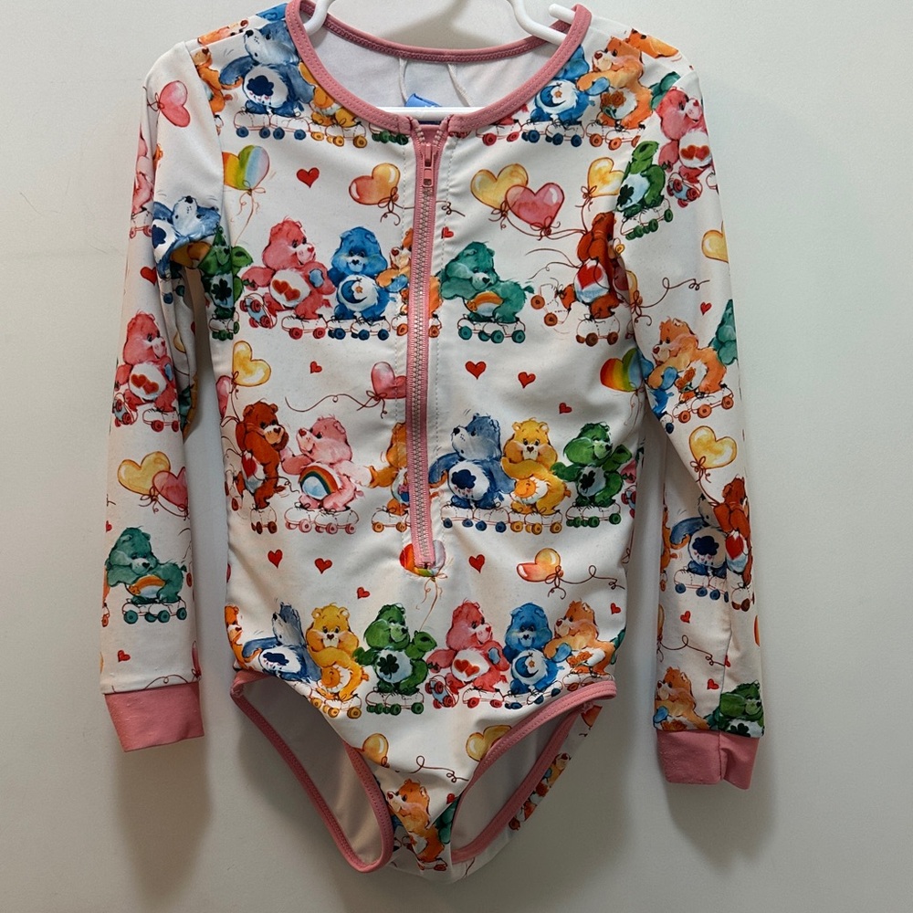 Rock Your Kid Carebear Colorful Kids One Piece Swimsuit Size 5
